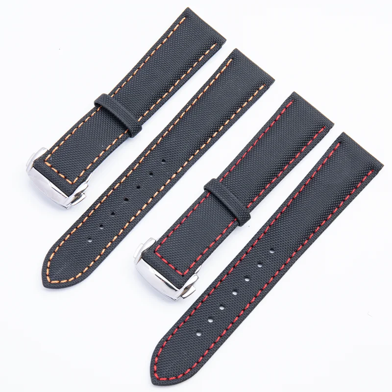 

19mm 20mm 21mm 22mm Nylon Leather Canvas Watchband Fit For Omega Strap speed seamaster At150 planet Ocean Seiko Hamilton
