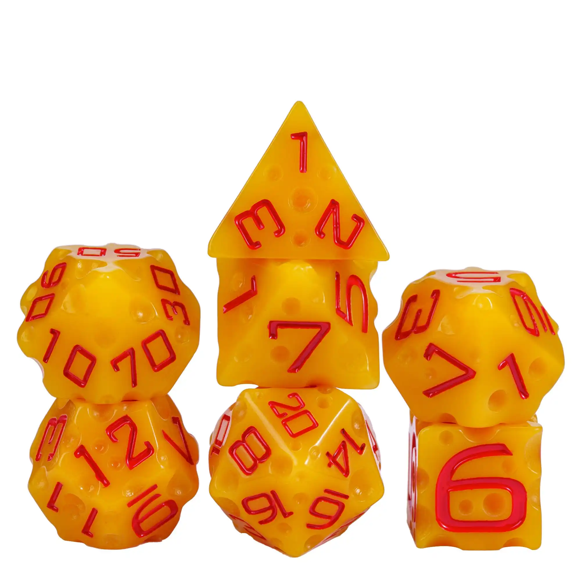 Dnd - Juego De 7 Dados De Queso Poliédricos Impresos En 3d. | Cuotas
