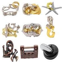 Brain teaser Puzzles Toys For Adults Kids Diecast Kirsite Magic Locks Classic IQ Metal Baffling Thinking Intelligence Test Game 1