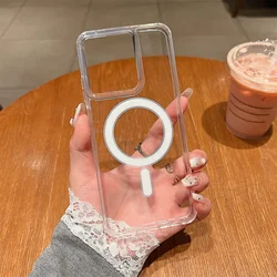 Transparent Magnetic Wireless Charging Acrylic Phone Case for Motorola G 5G (2025) (Clear)