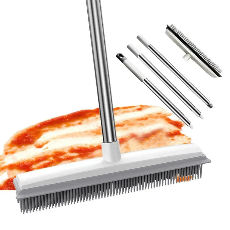 

Телескопическая щетка для шерсти домашних животных, скребок от пыли, резиновая щетка для домашних животных, очиститель ковров, уборочная щетка, очиститель окон, инструмент для деревянного пола