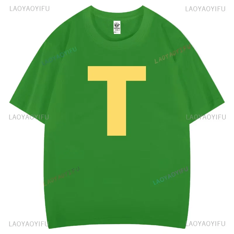 T-shirt De Noël Unisex Adulte - Motif Tamia (Chipmunk) Et Lettre T - Couleur Verte Festive - Cadeau Déguisement Alvin Et Les Chipmunks - 10