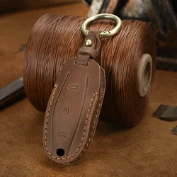 Porte clés de voiture en cuir pour hommes et femmes, pour Tesla modèle X S Y X, 3 boutons, porte clés, accessoires automobiles, nouvelle collection 2022 