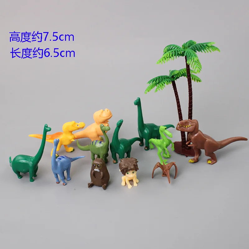 12 Pz/Lotto Cute Movie The Good Dinosaur Pvc Giocattolo Da Collezione Arlo Spot Henry Butch Mini Doll Model Cake Decoration Ornament 6-7Cm