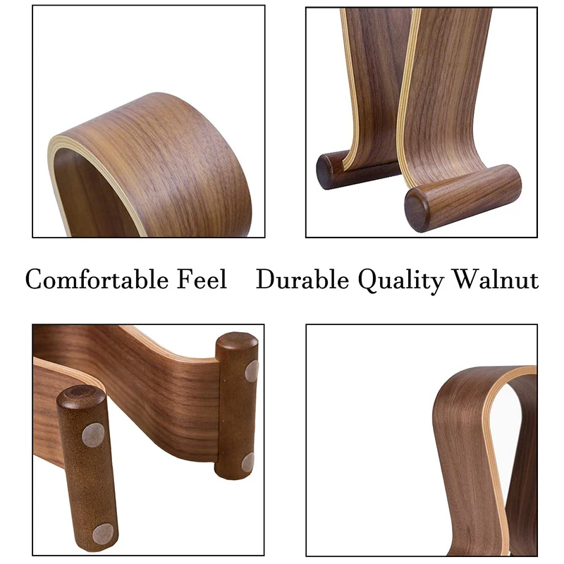 

Wooden Headset Holder,Universal Earphone Hanger Holder For Gaming Headsets & DJ Studio Headphones Desktop Headphone Rack