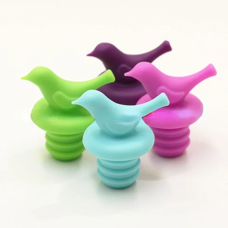 Creative Bird Design Wine Stopper Silicone Wine Cork Stopper Plug Cover Bottle Caps Bottle Pourer Stoppers wine stopper wine stoppers bottle pourer