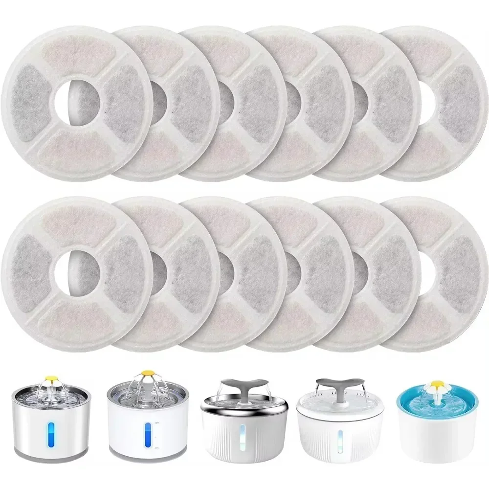 Replacement Activated Carbon Filter 6/12pcs for Cat Dog Water Drinking Fountain