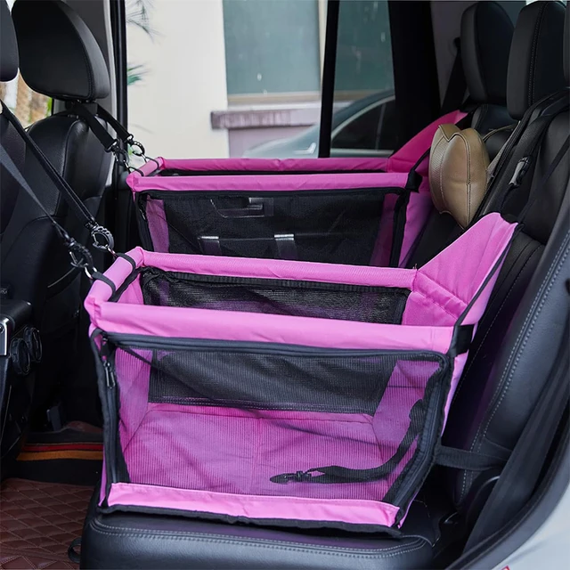 Dog Car Seat,Scratch Proof Durable Pet Booster Car Front Seat Puppy Safety Belt Stable Foldable Travel Pet Car Seat 2