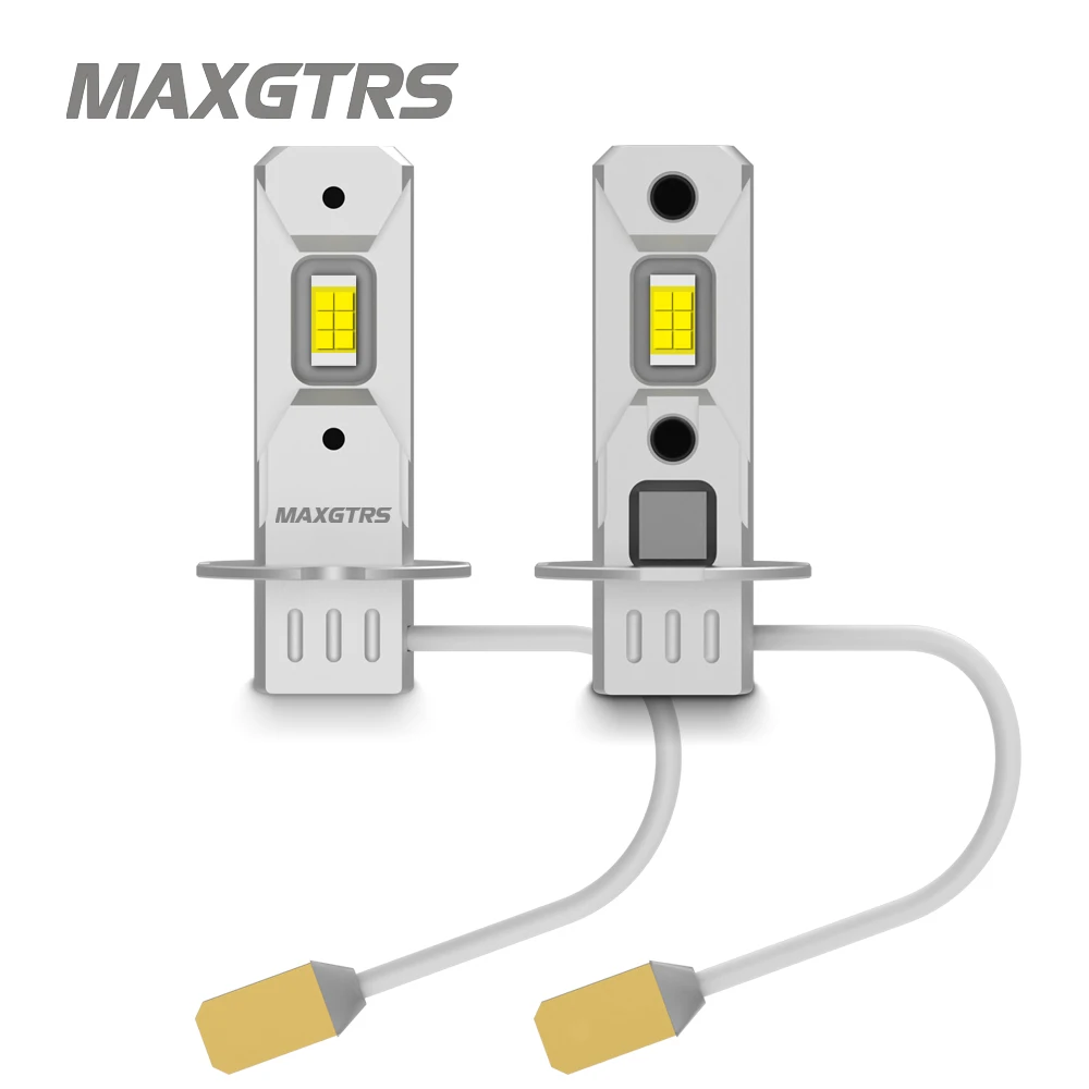 2 ชิ้น H3 LED ไฟหน้าหลอดไฟ Canbus ไม่มีพัดลม High Beam 6500 พันสีขาว 3000 พันสีเหลืองรถบรรทุก LED หมอกขับรถโคมไฟ DRL 12 โวลต์ - 24 โวลต์ 1