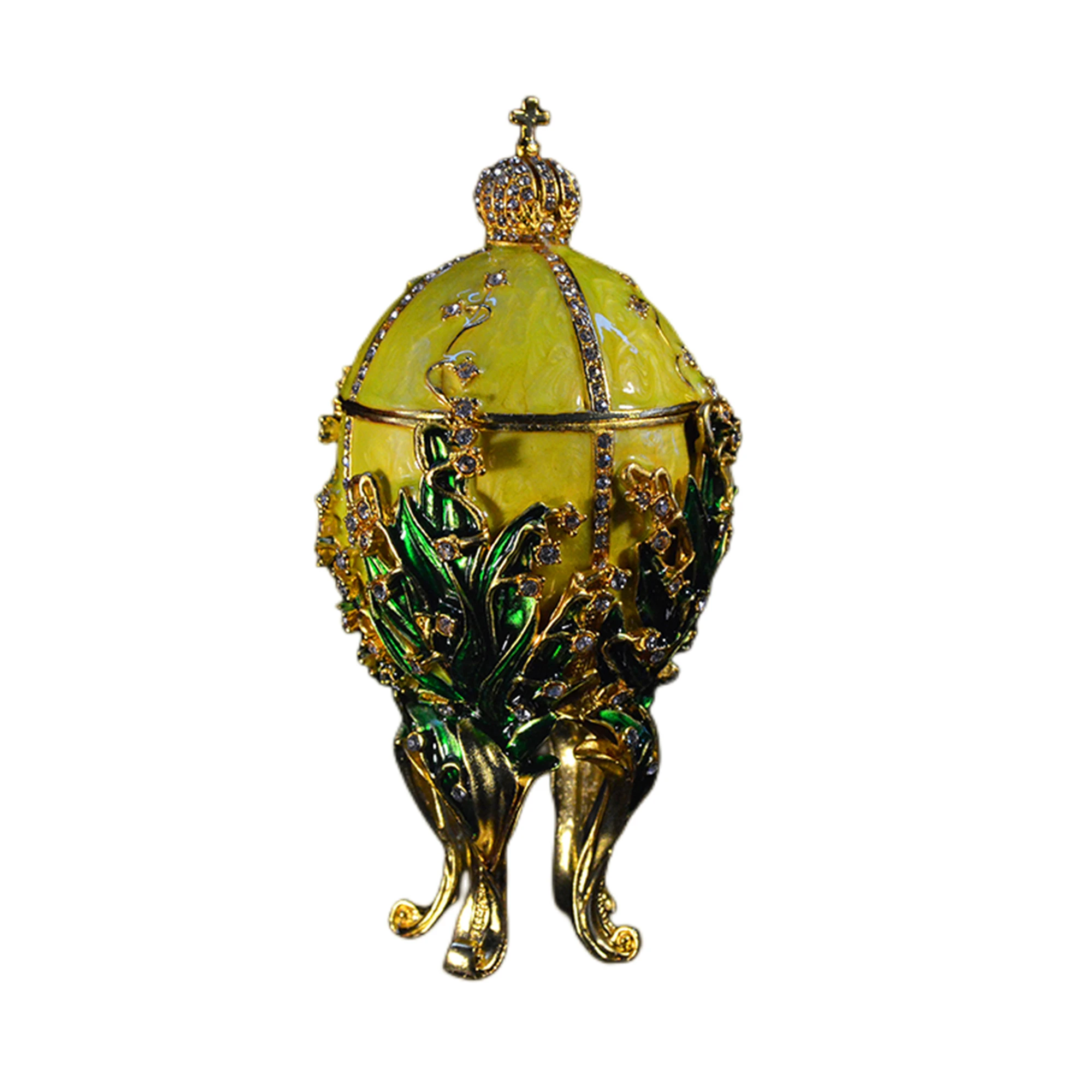 QIFU Yellow Large Faberge Egg Souvenir Gift for Home Decor 2