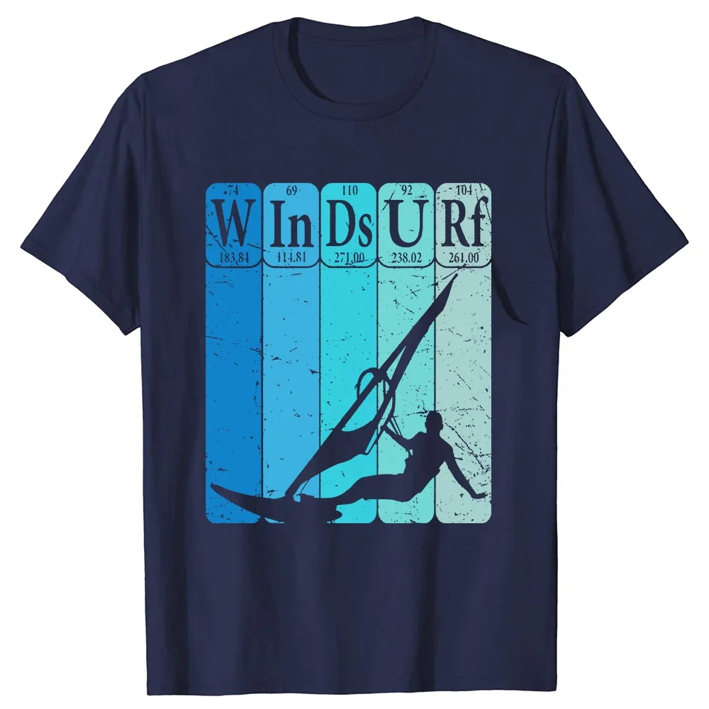 Vintage Windsurf Periodensystem Windsurfen Retro T Shirt Born To Kite T Shirt Windsurfen Geschenke T-shirt Kitesurfer T-shirt