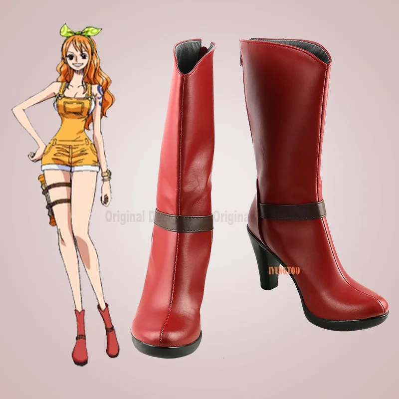 

ONEPIECE Nami Red Characters Anime Costume Prop Cosplay Shoes Boots