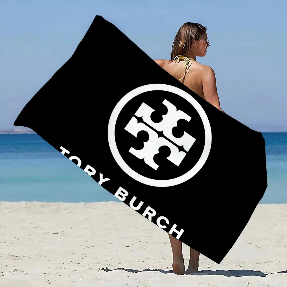 T-Tory Burch Logo Bathing Towels Adults Bathrobe Girl Towel Beach Spa Large Bath Bathroom Quick Drying Size Christmas Robe Anime 5
