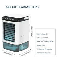 Ventilateur de réfrigération à brume froide, humidificateur de bureau USB portable, mini-refroidisseur d'air silencieux, petit ventilateur de refroidissement rechargeable pour la maison, le bureau et la voiture 7