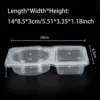 double compartment condiment container with lid，50pcs, 4