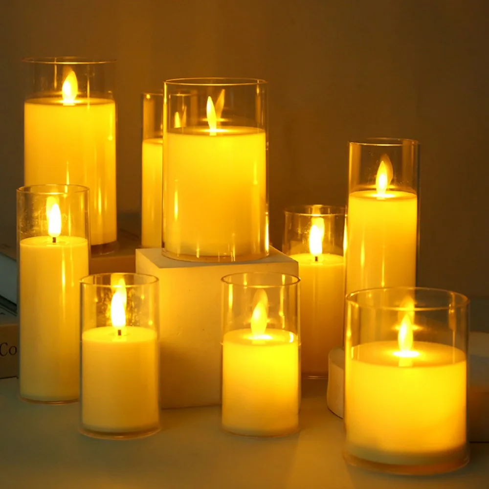LED Electronic Flameless Candles Light Flickering Wick 3D Effect Battery Powered Home Festival Party Decoration