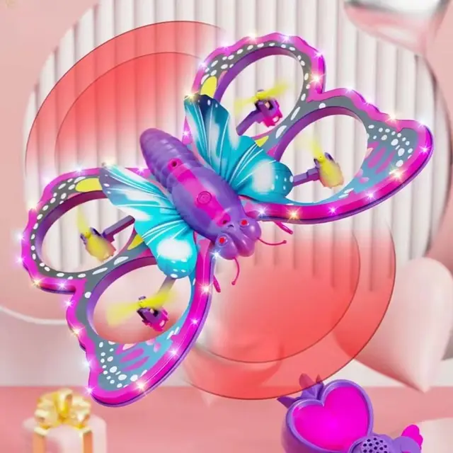 V40 Glitter Butterfly Quadcopter Airplane Model Foam Drone Remote Control Aircraft Gravity Sensing 2.4GHz Mini Drone Toy 4