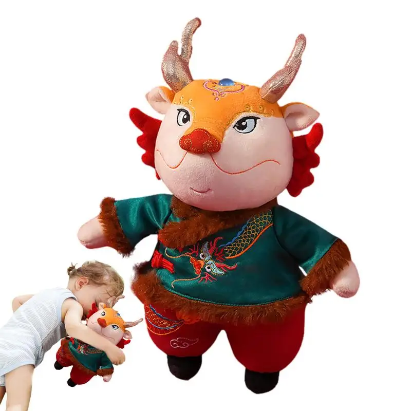 

Праздничный дневной портативный мягкий дракон, приятный на ощупь мягкий дракон, долговечный талисман 2024 года Дракона Для друзей семьи