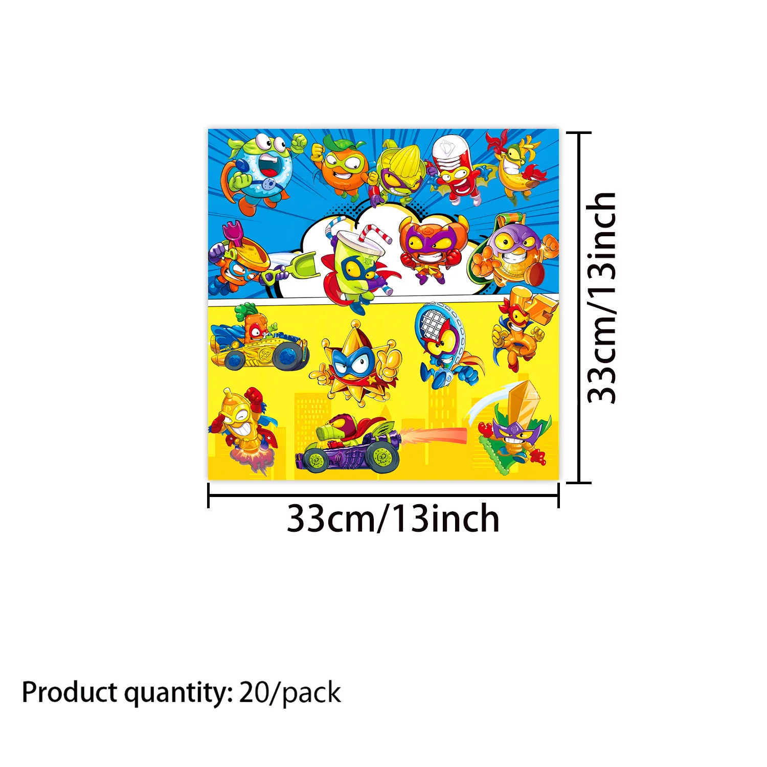 Superzings Birthday Party Tableware Set - Disposable Plates Cups Napkins and Tablecloth