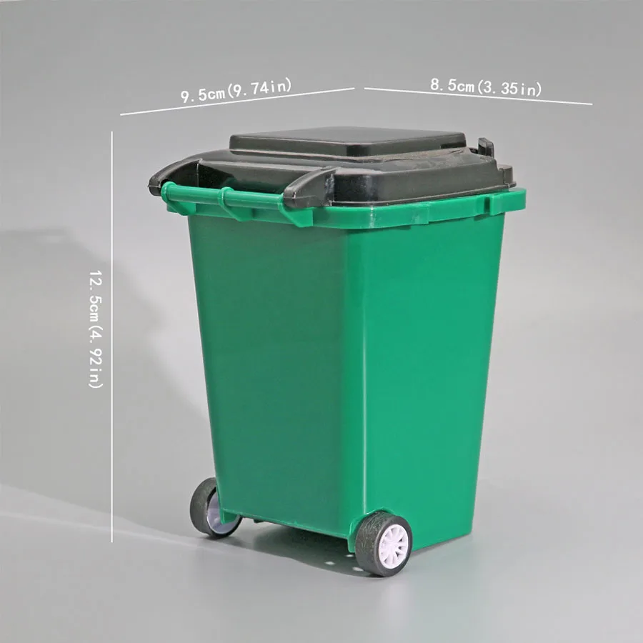 Portalápices con forma de contenedor de basura
