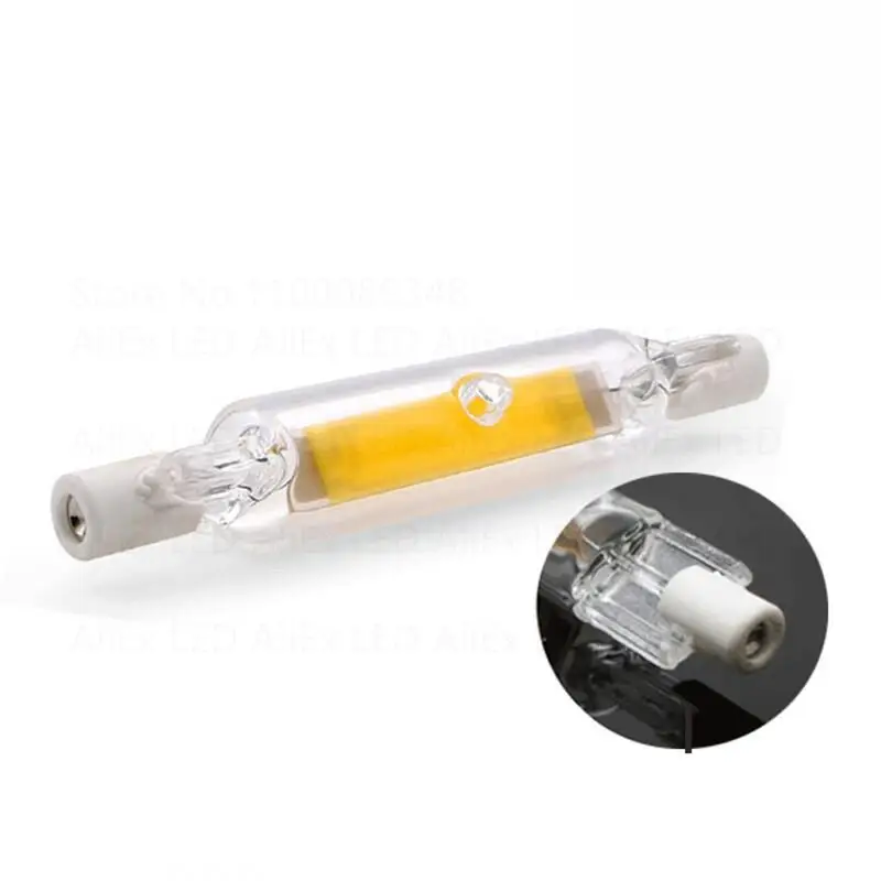 높은 전원 LED R7s COB 유리 튜브 118mm J118 78mm J78 COB 전구 AC1110V 120V 130V 220V 230V 240V 홈 할로겐 램프