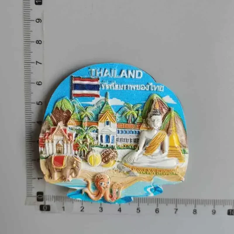Magnete Frigorifero 3D Pattaya Thailandia – Souvenir Viaggio, Decorazione Casa E Cucina, 6x6 Cm, Fatto A Mano In Resina