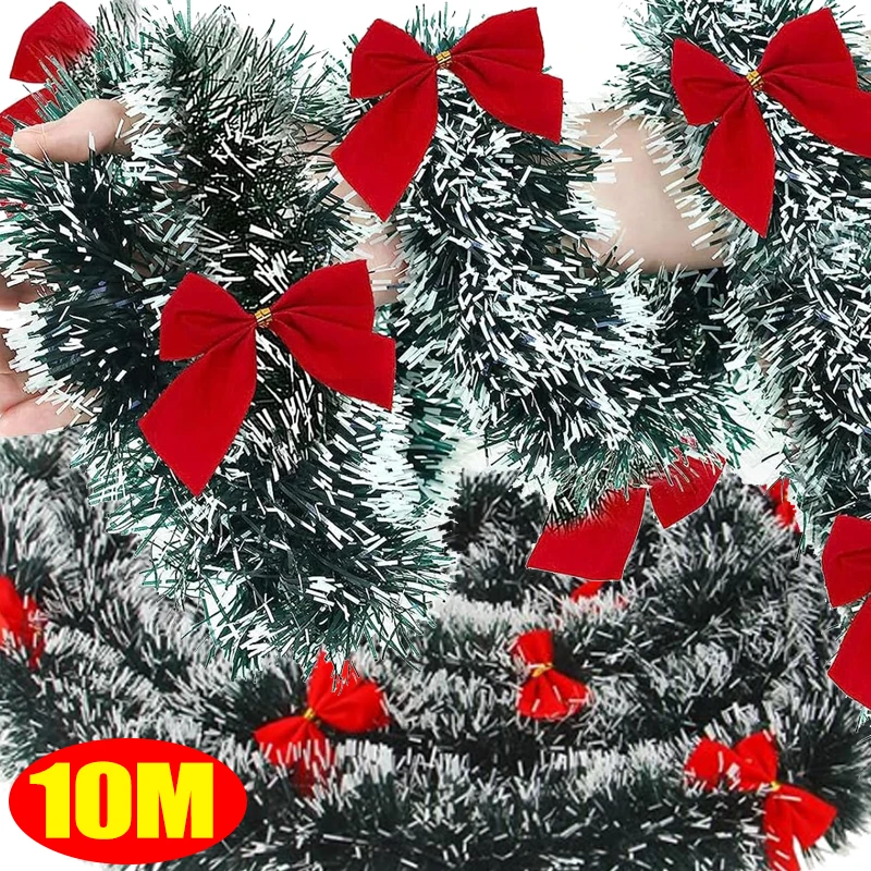 Description Picture 4 of itemChristmas Bow Tinsel Ribbons Green Cane Ribbon Garland for Xmas Tree Hanging Pendent Ribbon Wreath Ornament Wedding Party Decor