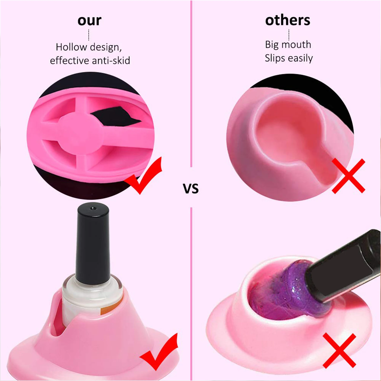 2pcs Silicone Nail Polish Holder Anti-spill Bottle Stand Salon Manicure Nail Organizer Display Stand Nail Art Tools Accessories