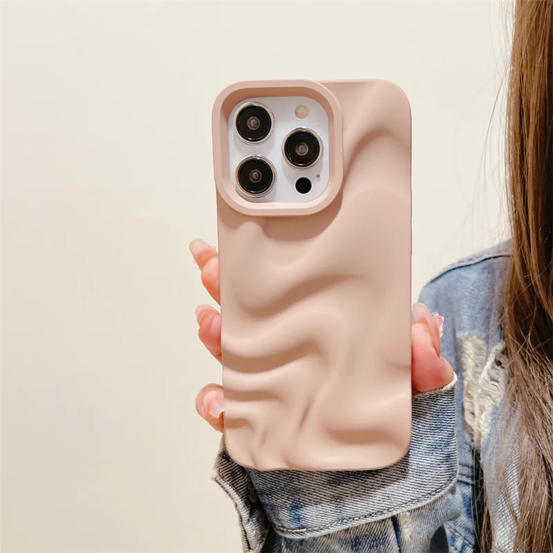 Luxury Silver 3D Wave Pattern Shockproof Case – Candy Color Edition