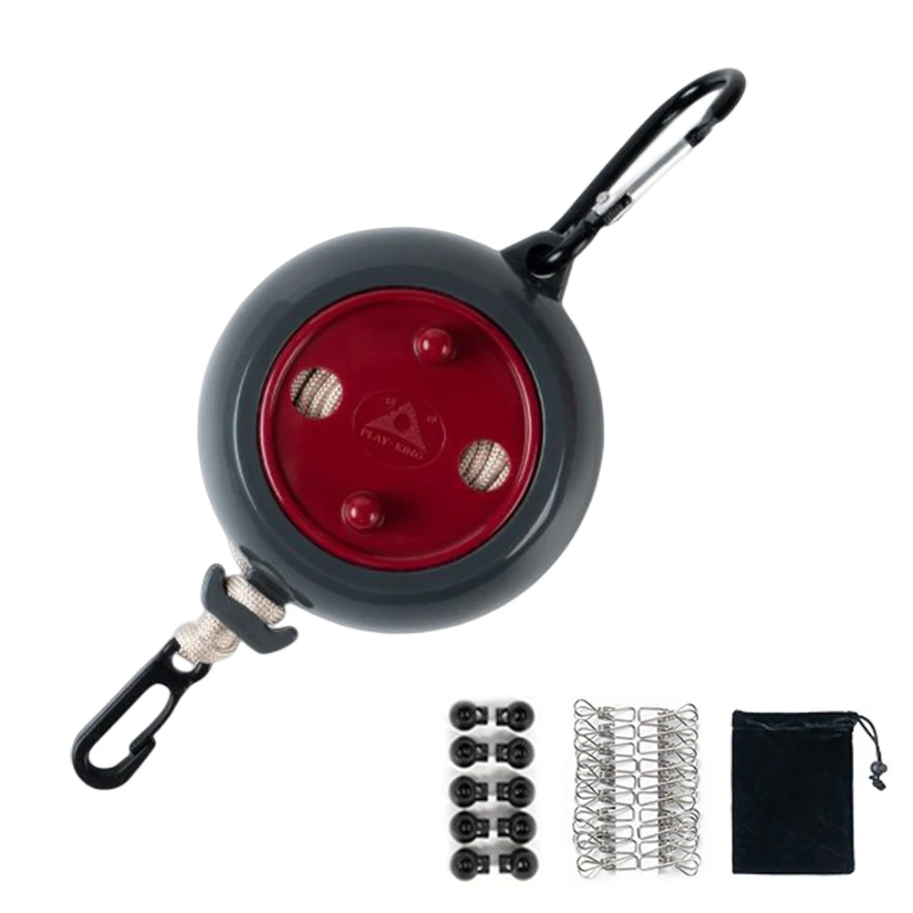 10M Wäscheleine Einziehbare, nicht perforierte Wäscheleine Tragbare Outdoor-Camping-Winddichte Hängegestell-Kleidung_voghion.com