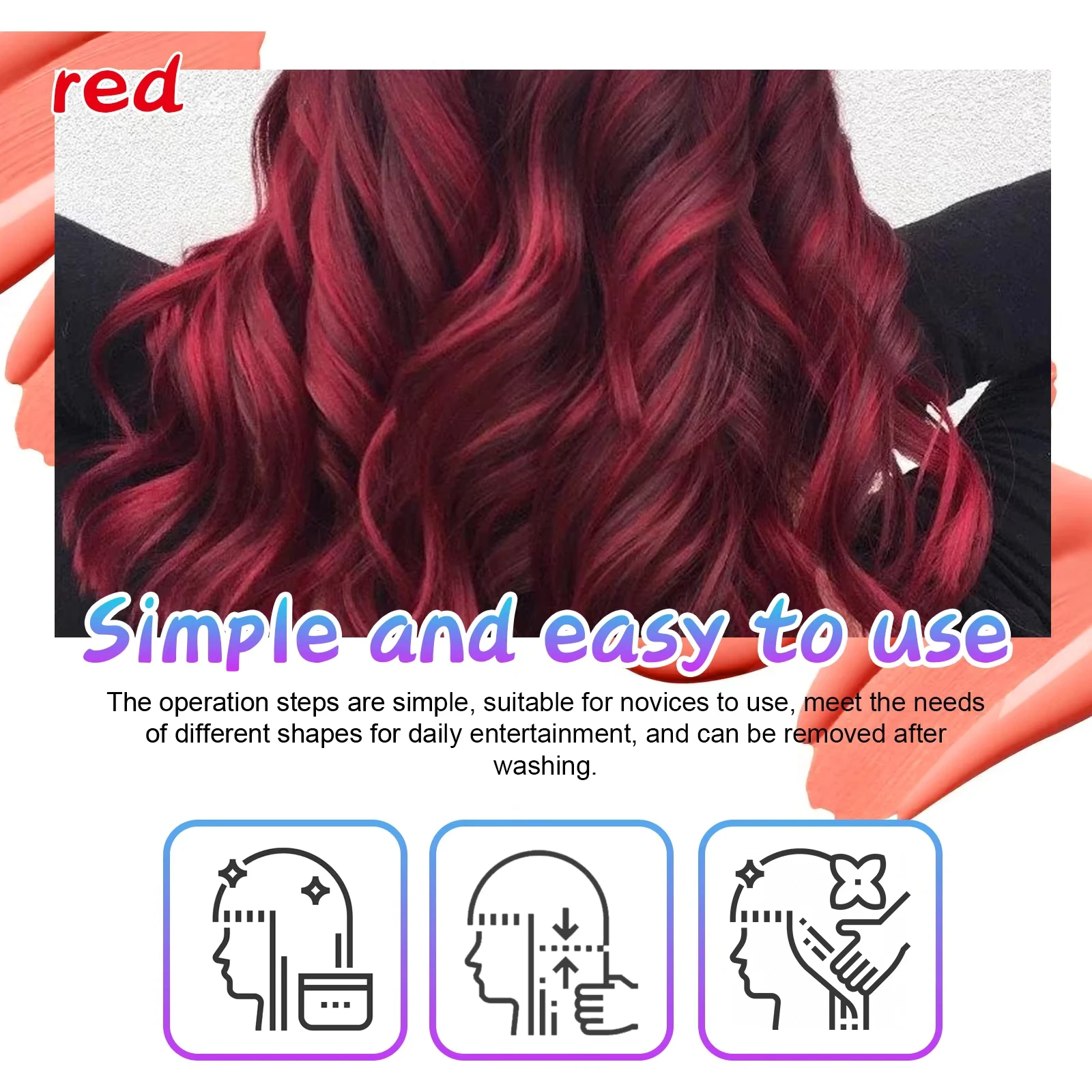 Temporary hair colour wax Coloring Styling Pomade Mild DIY White Covering Nourishing Hair Clay Strong Paste Gel Dye Cream