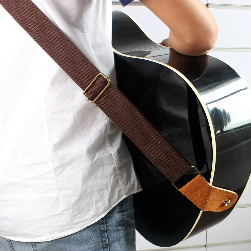 Multi-Color Adjustable Cotton Guitar Strap for Bass, Acoustic & Electric Guitars