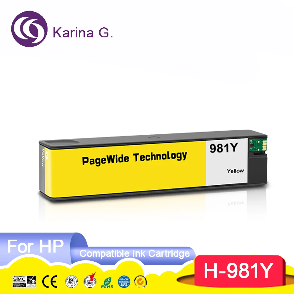 981Y 981Y 981Y Premium Color Compatible Ink Jet Cartridge For PageWide Enterpri
