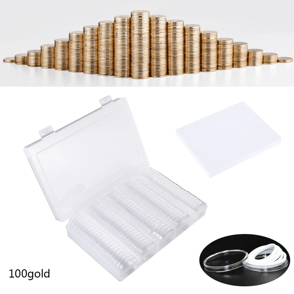 Mini Storage Boxes 100Pcs Coin Capsule for Commemorative Medal