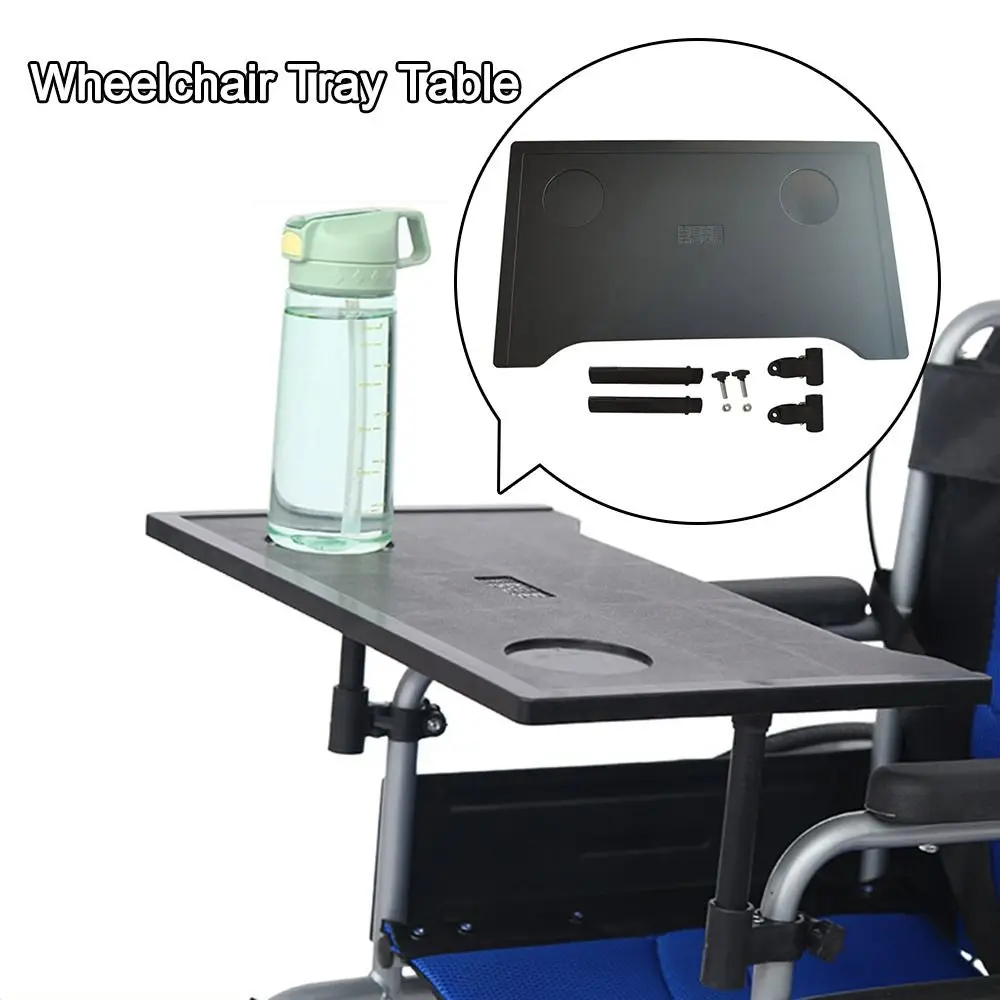 Lightweight Wheelchair Tray Table Waterproof Easy To Install Cup Holder Detachable Wheelchair Desk Lap Board