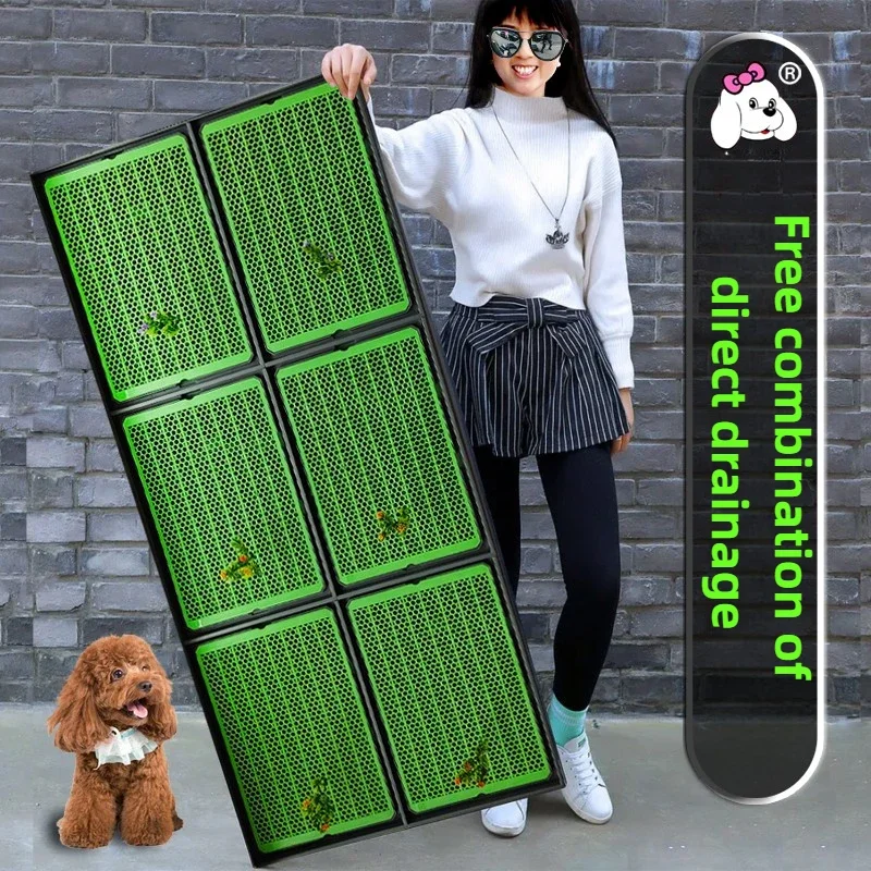 WC per cani da 28 cm con parete di contenimento, combinazione comoda per cani di taglia grande, vasca per urina con scarico automatico, tappetino con ventosa - immagine 4
