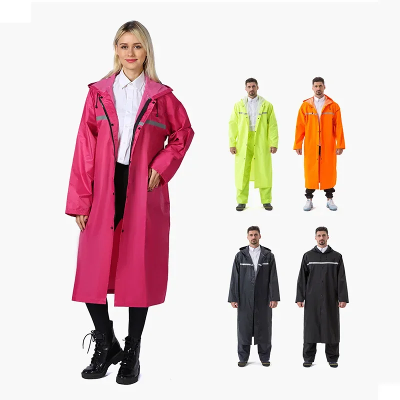 Thickened Oxford Cloth Long Raincoat Men's Adult Reflective Raincoat Outdoor Single-Step Labor Protection One-Piece