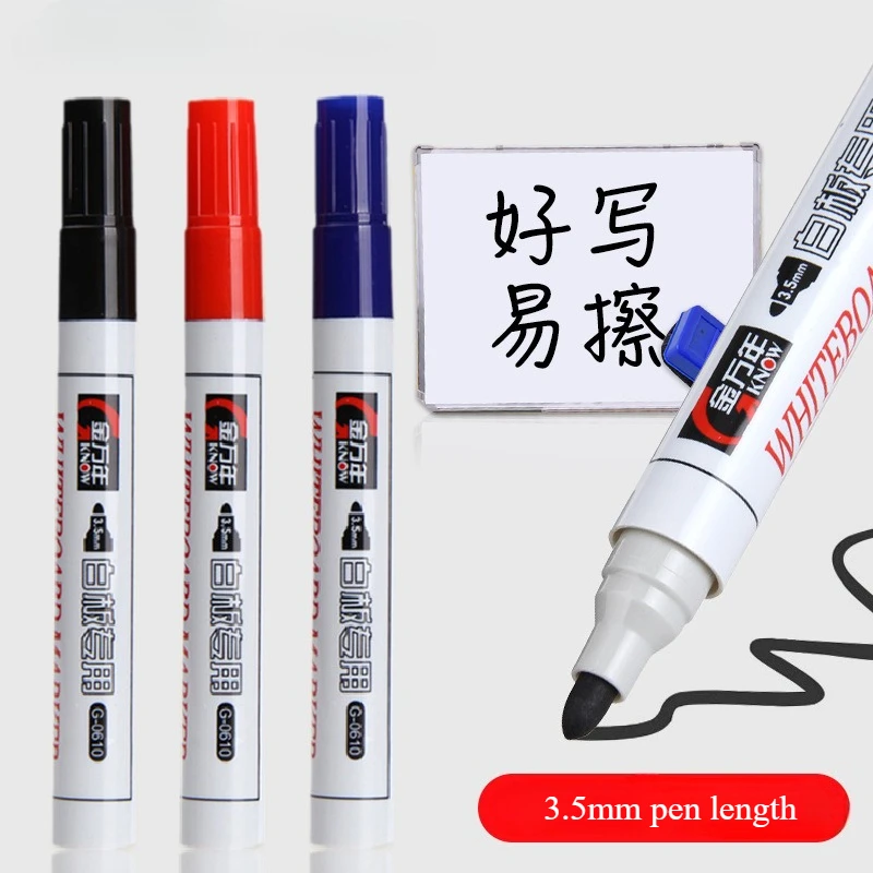 10pcs 지울 수있는 화이트 보드 펜 밝은 색상 내마모성 교사 회의를위한 빠른 건조 로그인 칠판 쓰기