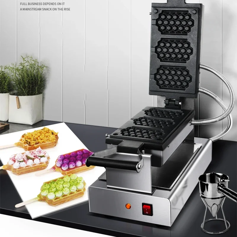 1400W Electricity Kitchen Home Small Waffle Mold Honeycomb Shaped Non-stick Waffle Mould Bakeware 3