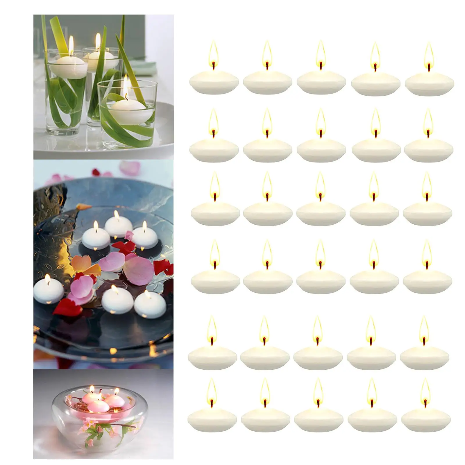 https://ae01.alicdn.com/kf/S9d0578ee6afa44ef9934ef1a42e03112a.jpg 30Pcs Romantic Unscented Floating Candles DIY Round Decor Party Supplies for Dinners Anniversary Weddings Valentines Events
