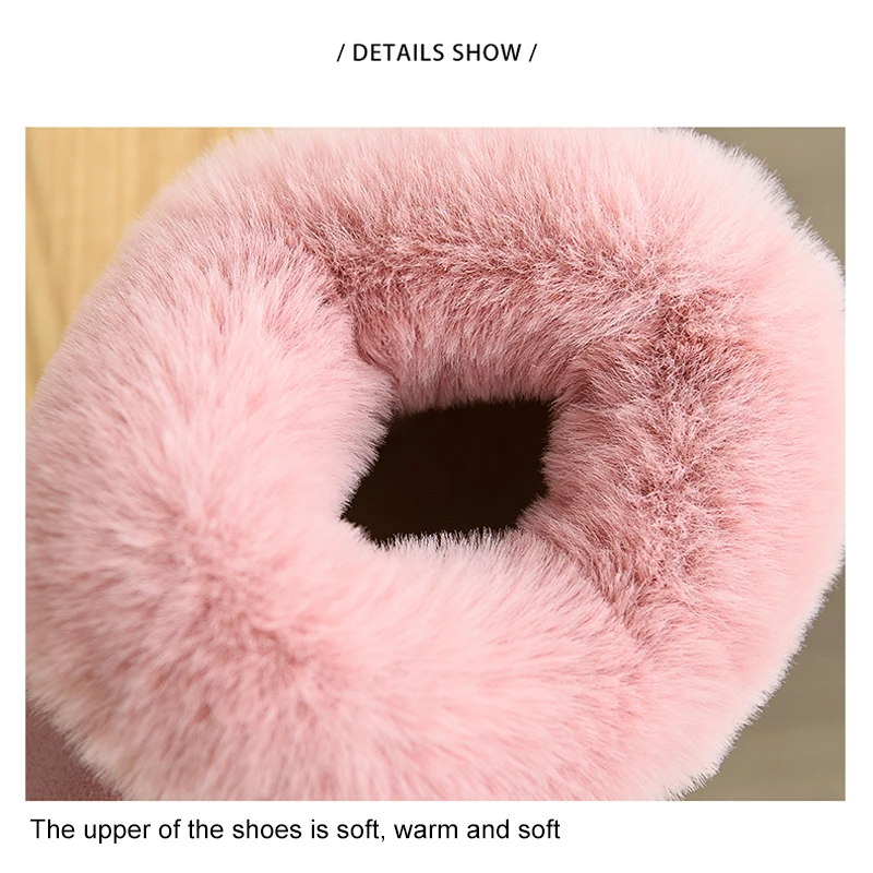 FZNYL 2023 Winter Warm Fluffy Slippers Ladies PU Waterproof Fashion Indoor Home Shoes Women Men Fur Slides pantoufles femme
