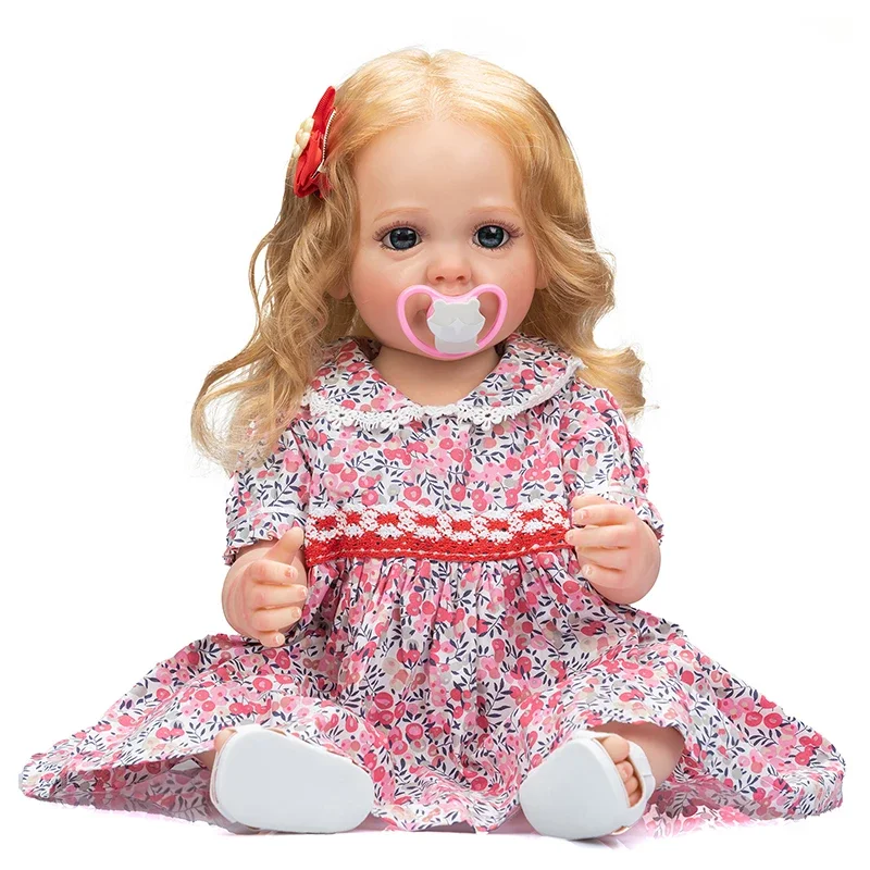 

55CM Reborn Dolls Betty Full Body Silicone with Teeth Lifelike Soft Touch Flexible 3D Skin Visible Veins Birthday Gift for Girls