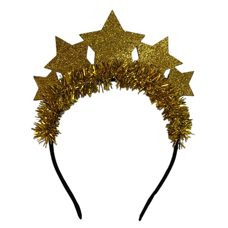 Festival Headband Glitter Stars Hairband New Year Party Favors Star Tinsel Decor led lights led cat ear headdress cat ear tinsel cat ear headband color change resin cat ear hair accessories party