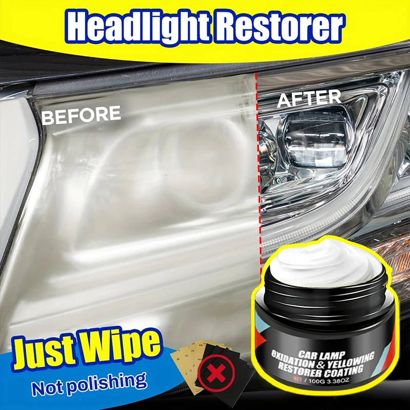 New Car Headlight Restoration Polishing Kit - Scratch Remover & Oxidation Cleaner Repair Paste for Headlamp Assembly 2025