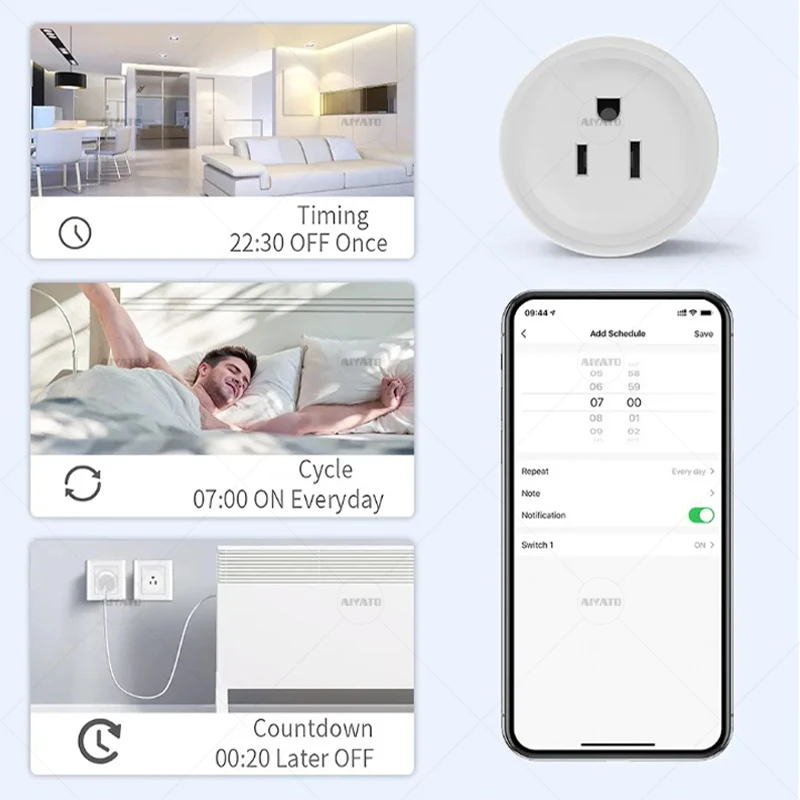 WiFi smart American standard socket 10A 4