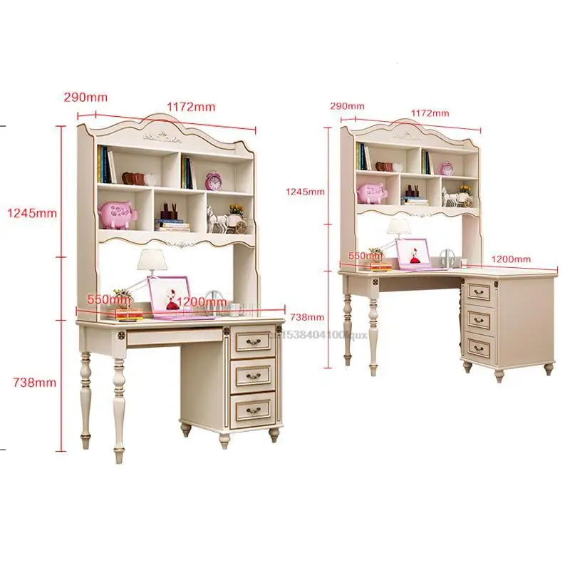 Writing Desk And Bookshelf Combination Simple Nordic Multifunctional Computer Desk For Students Indoor Household Furniture