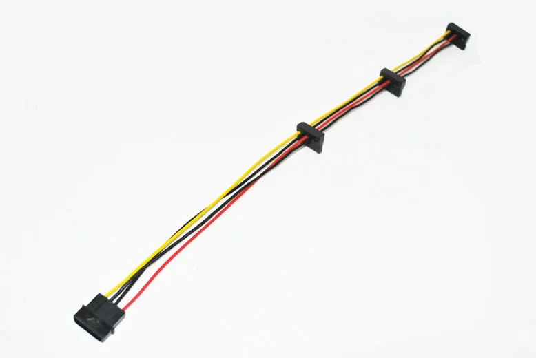 PC Desktop 4Pin 4P IDE Molex auf 3 * SATA Serial ATA Netzteil Kabel UL1007 18AWG Draht DIY