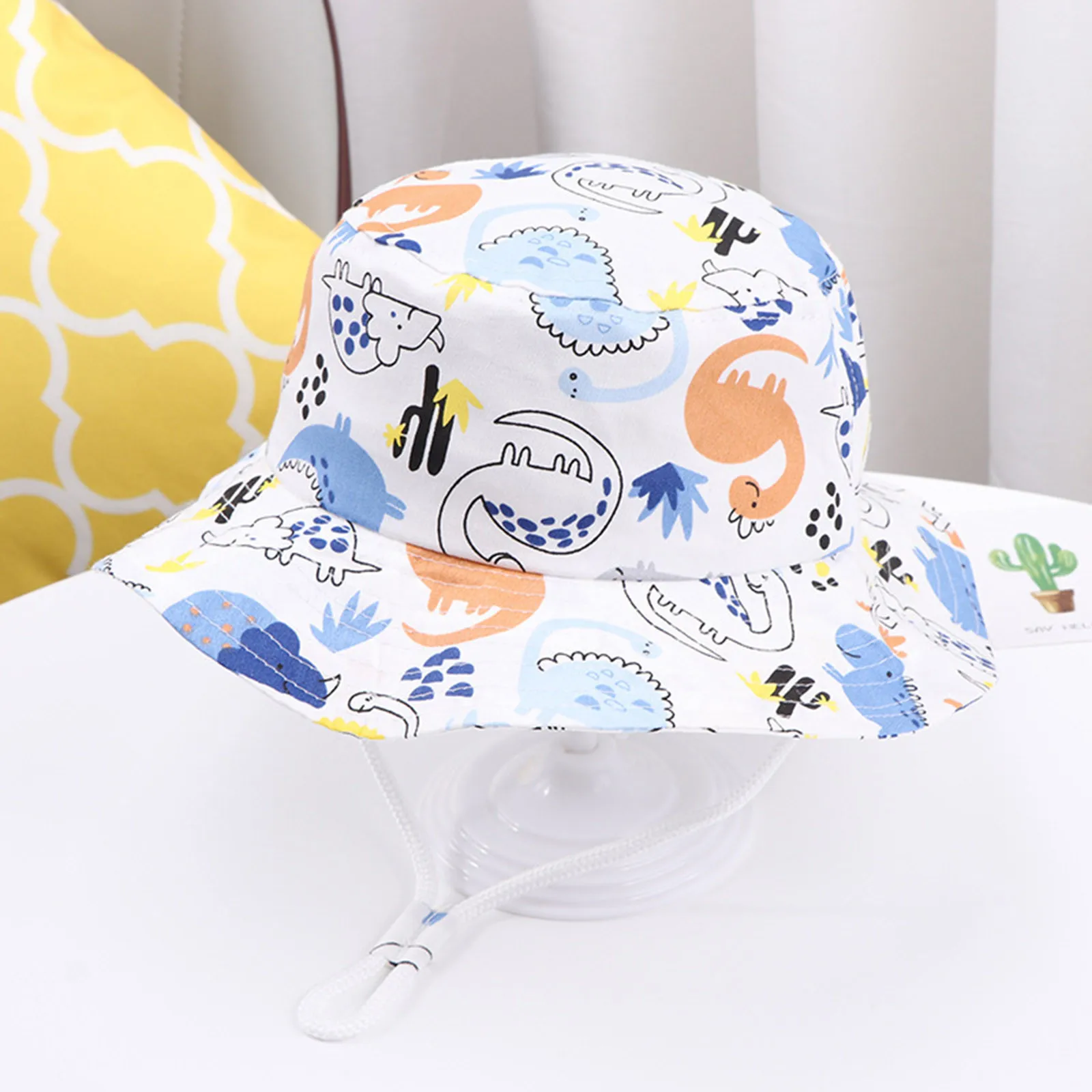Cartoon Outdoor Kids Protection Hats Adjustable Chin Strap Sun Hats Summer Spring Beach Bucket Cap Accessories baseball cap baby hat kids caps