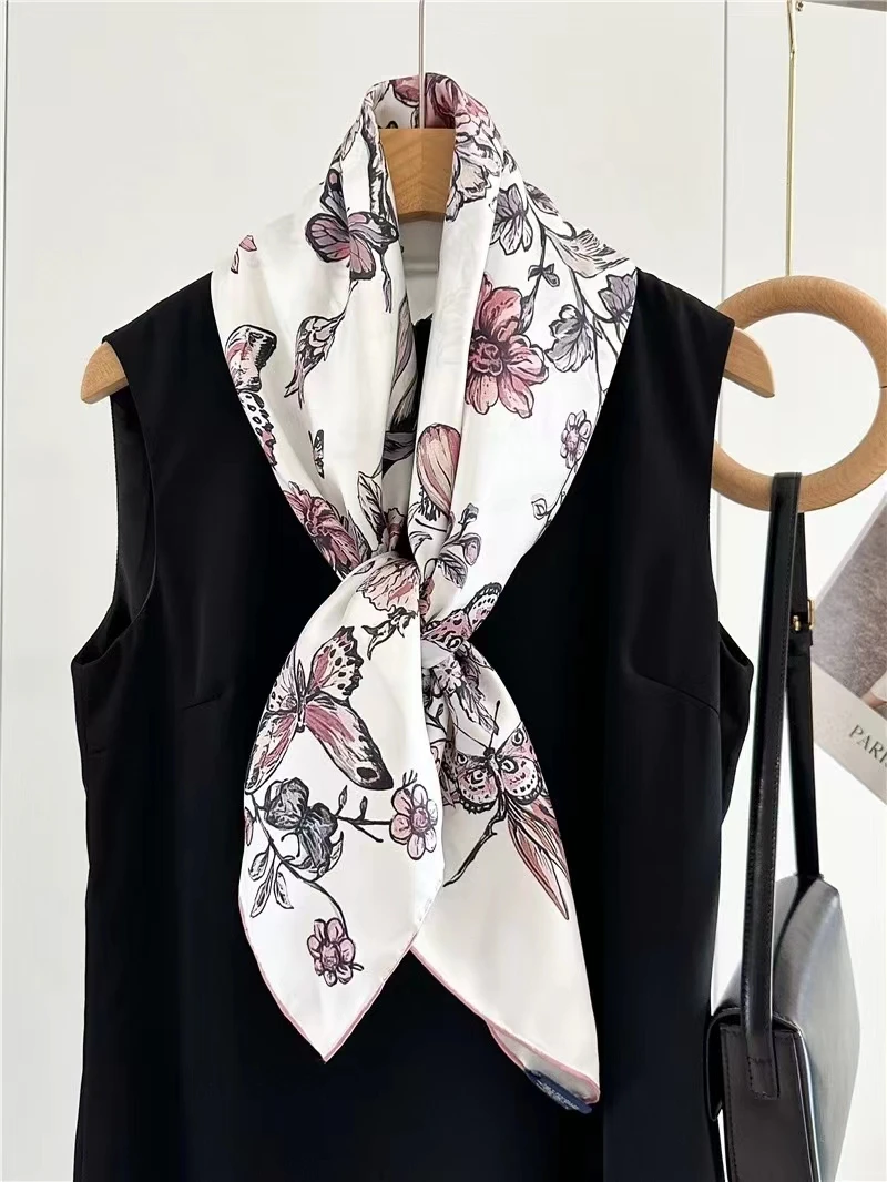 Sciarpe Piccole 55X55 Cm Scialli Sciarpa Quadrata In Lino Di Cotone - Foto 11