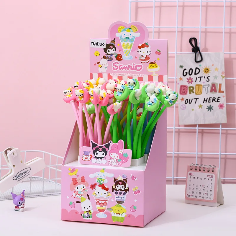 

48 шт./партия, гелевые ручки Sanrio с черными чернилами, 0,5 мм